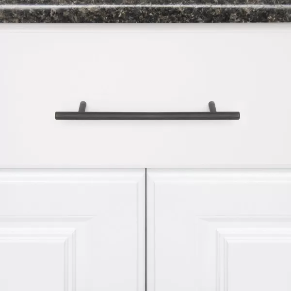 Amazon Basics Euro Bar Cabinet Handle 38inch Diameter 538inch Length 3inch Hole Center Golden Champagne 25packOil Rubbed Bronze