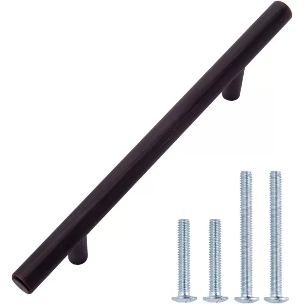 Amazon Basics Euro Bar Cabinet Handle 38inch Diameter 538inch Length 3inch Hole Center Golden Champagne 25packOil Rubbed Bronze