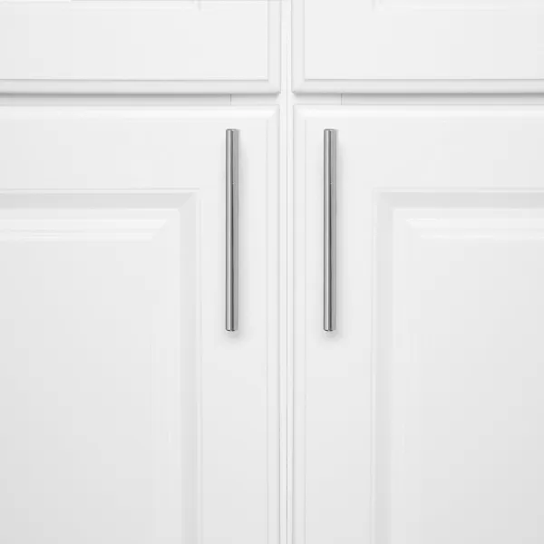 Amazon Basics Euro Bar Cabinet Handle 38inch Diameter 538inch Length 3inch Hole Center Golden Champagne 25packPolished Chrome