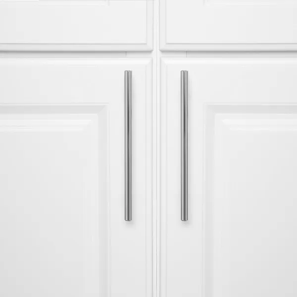 Amazon Basics Euro Bar Cabinet Handle 38inch Diameter 538inch Length 3inch Hole Center Golden Champagne 25packPolished Chrome