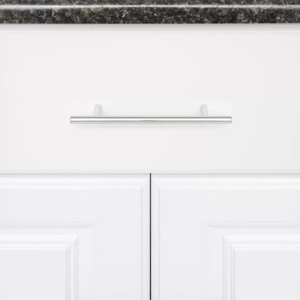 Amazon Basics Euro Bar Cabinet Handle 38inch Diameter 538inch Length 3inch Hole Center Golden Champagne 25packPolished Chrome