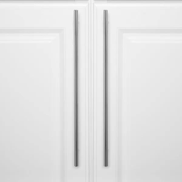 Amazon Basics Euro Bar Cabinet Handle 38inch Diameter 538inch Length 3inch Hole Center Golden Champagne 25packPolished Chrome
