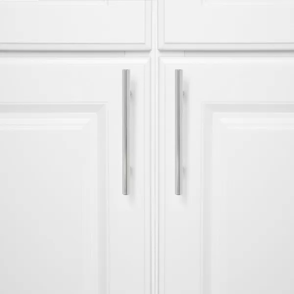 Amazon Basics Euro Bar Cabinet Handle 38inch Diameter 538inch Length 3inch Hole Center Golden Champagne 25packPolished Chrome