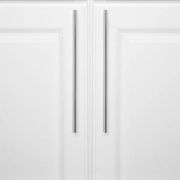 Amazon Basics Euro Bar Cabinet Handle 38inch Diameter 538inch Length 3inch Hole Center Golden Champagne 25packPolished Chrome