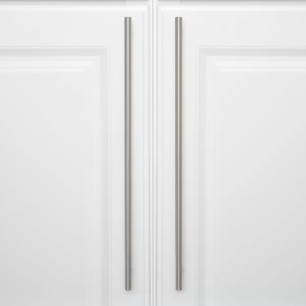 Amazon Basics Euro Bar Cabinet Handle 38inch Diameter 538inch Length 3inch Hole Center Golden Champagne 25packSatin Nickel