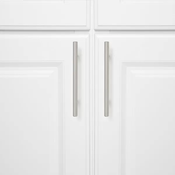 Amazon Basics Euro Bar Cabinet Handle 38inch Diameter 538inch Length 3inch Hole Center Golden Champagne 25packSatin Nickel