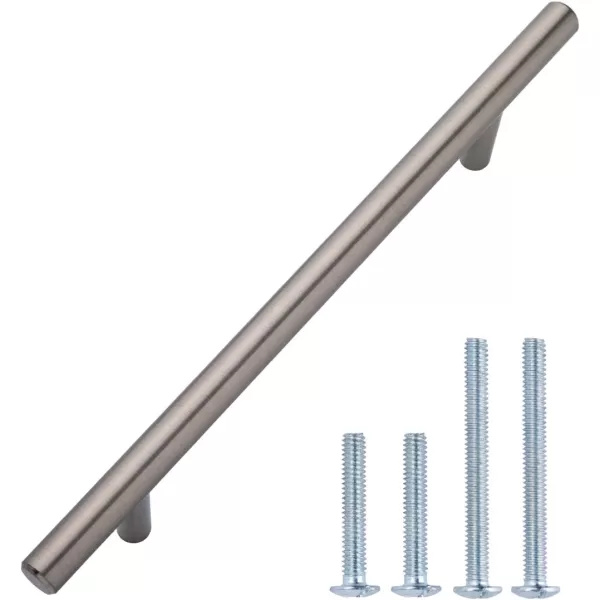 Amazon Basics Euro Bar Cabinet Handle 38inch Diameter 538inch Length 3inch Hole Center Golden Champagne 25packSatin Nickel