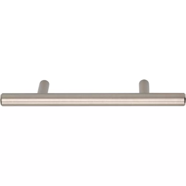 Amazon Basics Euro Bar Cabinet Handle 38inch Diameter 538inch Length 3inch Hole Center Golden Champagne 25packSatin Nickel