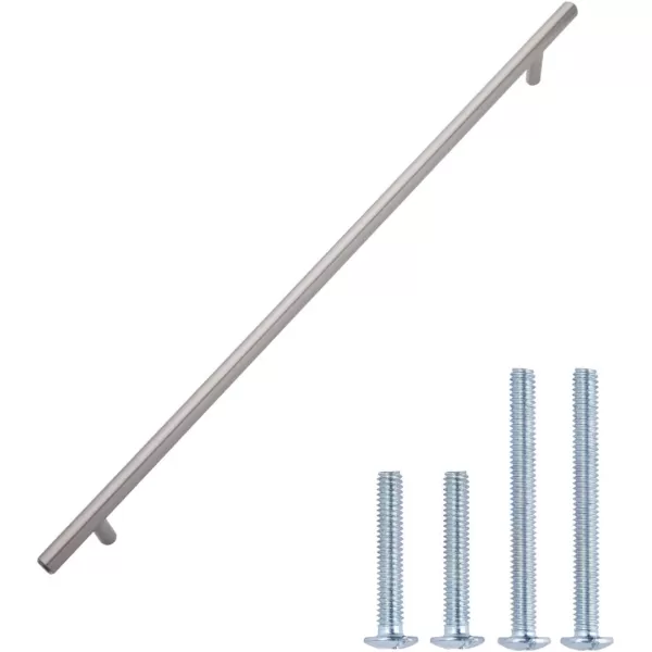 Amazon Basics Euro Bar Cabinet Handle 38inch Diameter 538inch Length 3inch Hole Center Golden Champagne 25packSatin Nickel