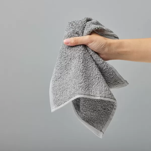 Amazon Basics Fast Drying Extra Absorbent Terry Cotton Washcloth 12 x 12 Inch Ice Blue  24 CountGray