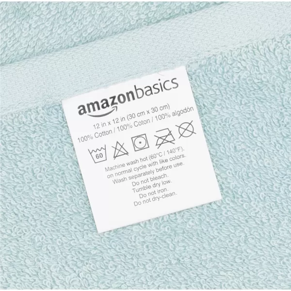 Amazon Basics Fast Drying Extra Absorbent Terry Cotton Washcloth 12 x 12 Inch Ice Blue  24 CountIce Blue
