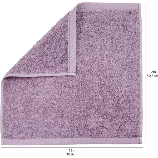 Amazon Basics Fast Drying Extra Absorbent Terry Cotton Washcloth 12 x 12 Inch Ice Blue  24 CountPetal Pink  Lavender  White