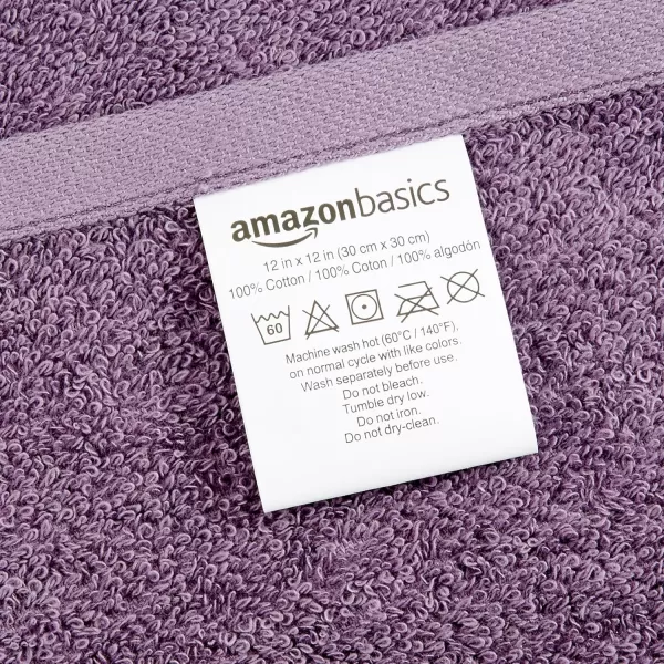 Amazon Basics Fast Drying Extra Absorbent Terry Cotton Washcloth 12 x 12 Inch Ice Blue  24 CountPetal Pink  Lavender  White