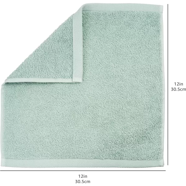 Amazon Basics Fast Drying Extra Absorbent Terry Cotton Washcloth 12 x 12 Inch Ice Blue  24 CountSeafoam Green  Ice Blue  White