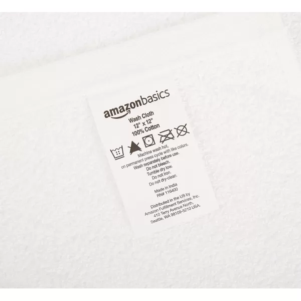 Amazon Basics Fast Drying Extra Absorbent Terry Cotton Washcloth 12 x 12 Inch Ice Blue  24 CountWhite