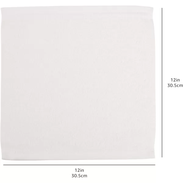 Amazon Basics Fast Drying Extra Absorbent Terry Cotton Washcloth 12 x 12 Inch Ice Blue  24 CountWhite