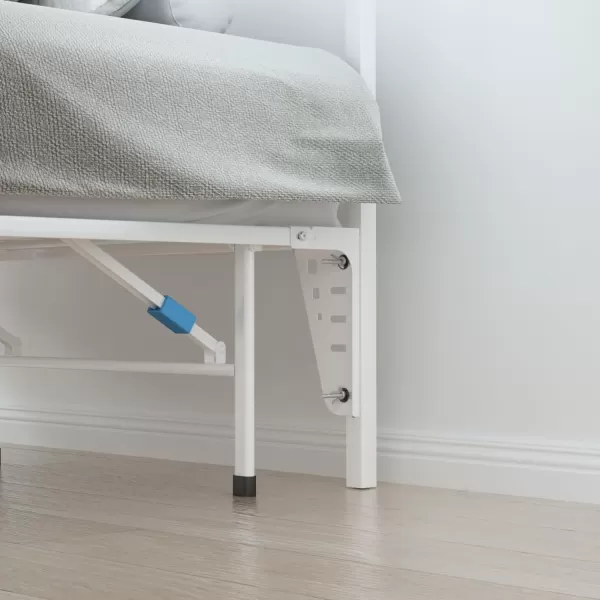 Amazon Basics Foldable Metal Platform Bed Frame with Tool Free Setup 14 Inches High Full WhiteBracket