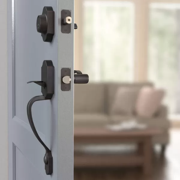 Amazon Basics Handleset with Tulip Knob  Single Cylinder  Satin Nickel6 Packs 1 CartonOil Bronze