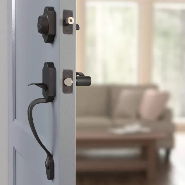 Amazon Basics Handleset with Tulip Knob  Single Cylinder  Satin Nickel6 Packs 1 CartonOil Bronze