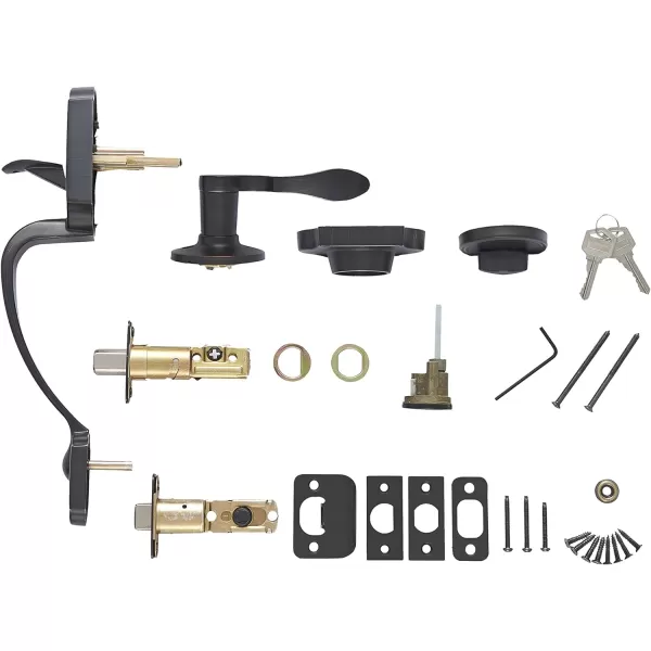 Amazon Basics Handleset with Tulip Knob  Single Cylinder  Satin Nickel6 Packs 1 CartonOil Bronze