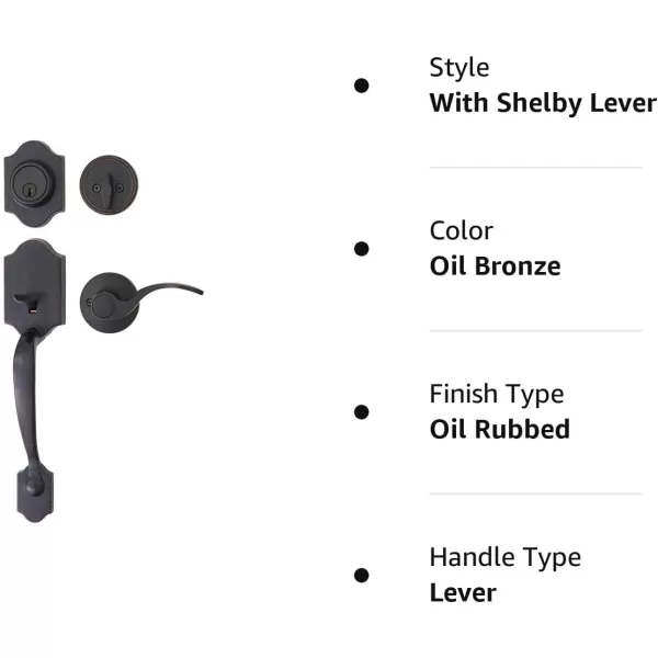 Amazon Basics Handleset with Tulip Knob  Single Cylinder  Satin Nickel6 Packs 1 CartonOil Bronze