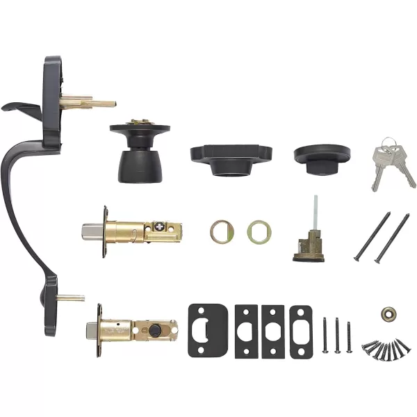 Amazon Basics Handleset with Tulip Knob  Single Cylinder  Satin Nickel6 Packs 1 CartonOil Bronze