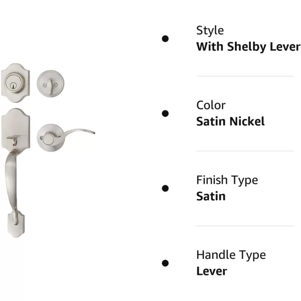 Amazon Basics Handleset with Tulip Knob  Single Cylinder  Satin Nickel6 Packs 1 CartonSatin Nickel