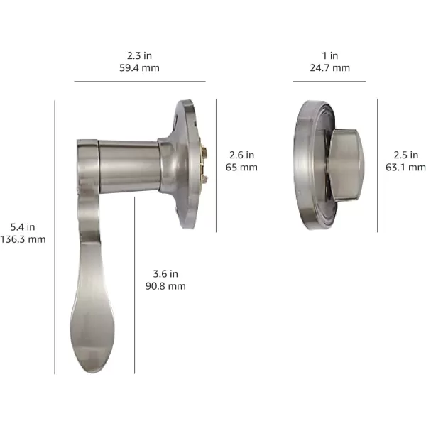Amazon Basics Handleset with Tulip Knob  Single Cylinder  Satin Nickel6 Packs 1 CartonSatin Nickel
