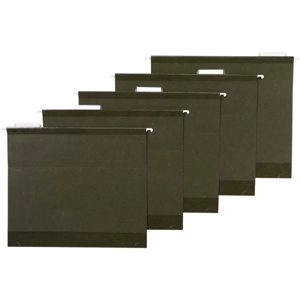 Amazon Basics Hanging File Box Bottom Heavy Duty 2Inch Expansion 25Pack Letter 85 x 11 GreenGreen