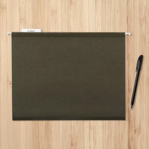 Amazon Basics Hanging File Box Bottom Heavy Duty 2Inch Expansion 25Pack Letter 85 x 11 GreenGreen