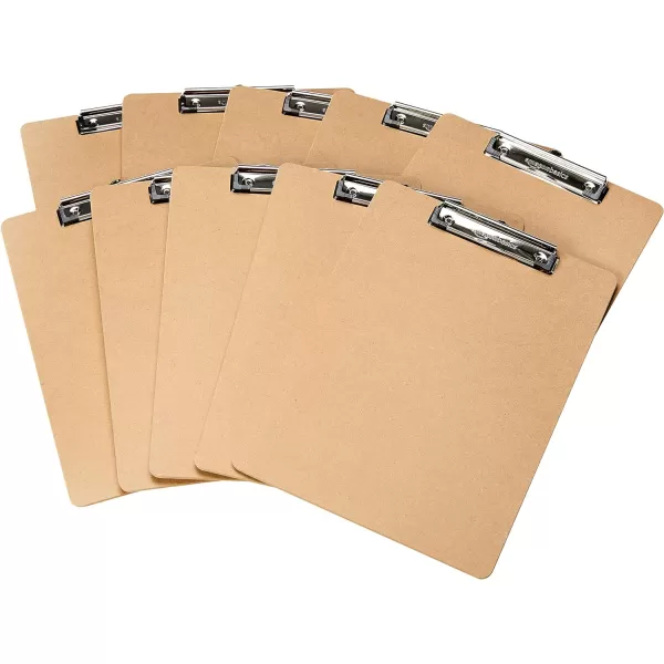 Amazon Basics Hardboard Office Clipboard 12Pack Brown10Pack