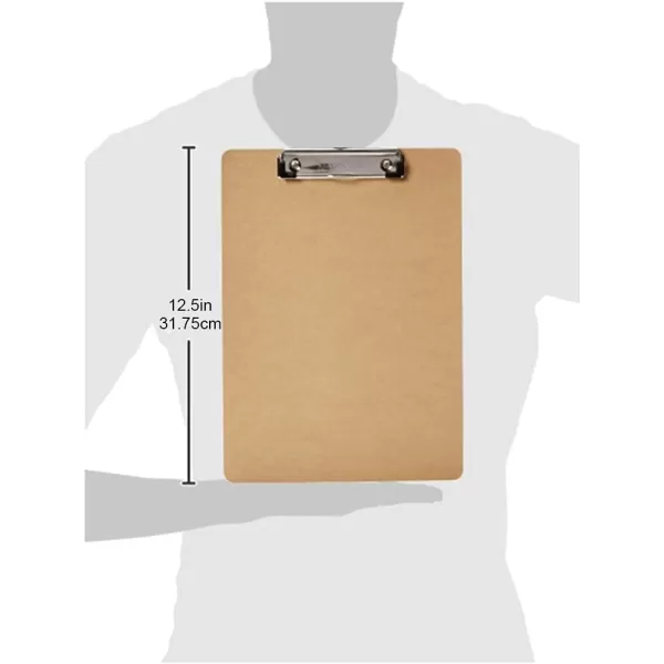 Amazon Basics Hardboard Office Clipboard 12Pack Brown10Pack