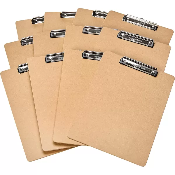 Amazon Basics Hardboard Office Clipboard 12Pack Brown12Pack