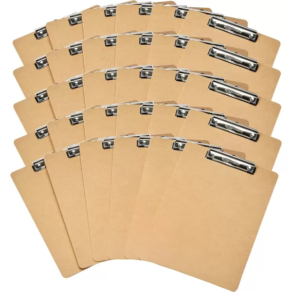 Amazon Basics Hardboard Office Clipboard 12Pack Brown30Pack