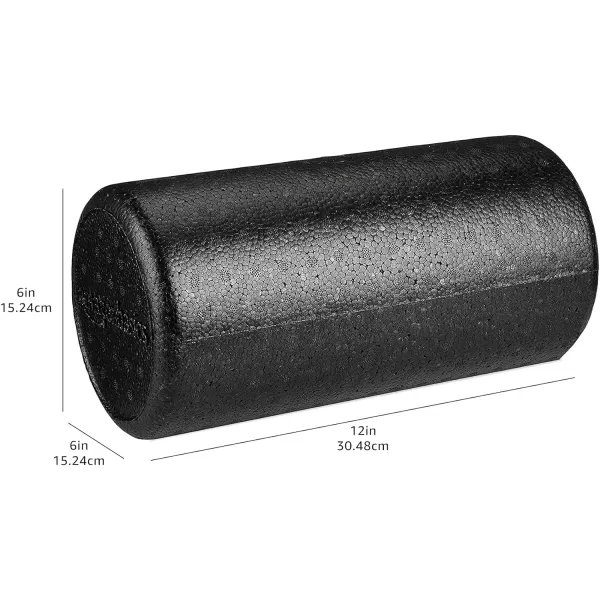 Amazon Basics HighDensity Round Foam Roller for Exercise Massage Muscle RecoveryBlack
