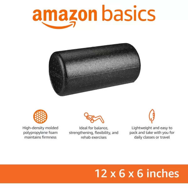 Amazon Basics HighDensity Round Foam Roller for Exercise Massage Muscle RecoveryBlack