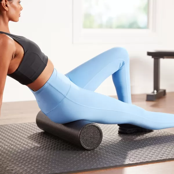 Amazon Basics HighDensity Round Foam Roller for Exercise Massage Muscle RecoveryBlack