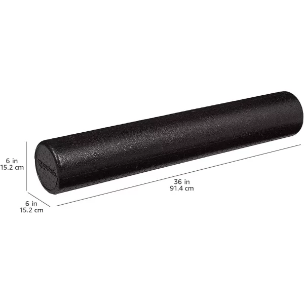 Amazon Basics HighDensity Round Foam Roller for Exercise Massage Muscle RecoveryBlack