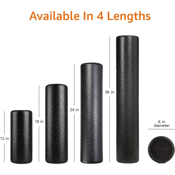Amazon Basics HighDensity Round Foam Roller for Exercise Massage Muscle RecoveryBlack
