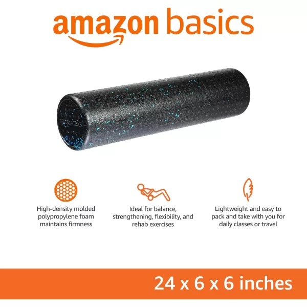 Amazon Basics HighDensity Round Foam Roller for Exercise Massage Muscle RecoveryBlue Speckled