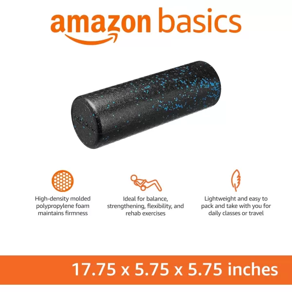 Amazon Basics HighDensity Round Foam Roller for Exercise Massage Muscle RecoveryBlue Speckled