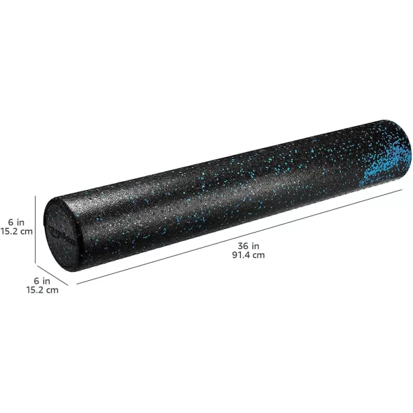 Amazon Basics HighDensity Round Foam Roller for Exercise Massage Muscle RecoveryBlue Speckled