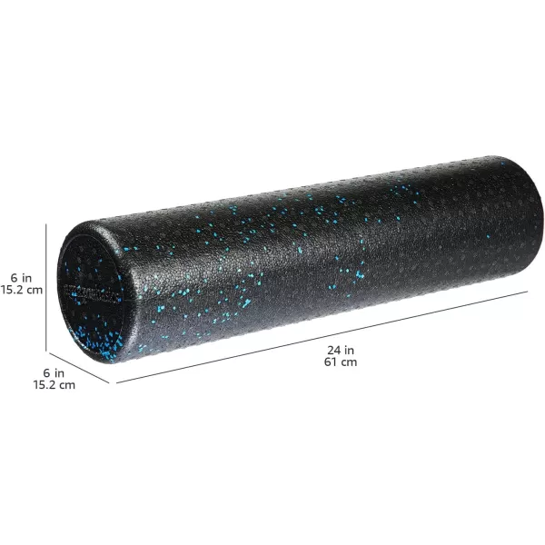 Amazon Basics HighDensity Round Foam Roller for Exercise Massage Muscle RecoveryBlue Speckled