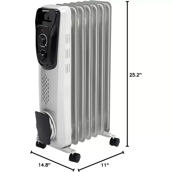 Amazon Basics Indoor Portable Radiator Heater 1500 W WhiteWhite