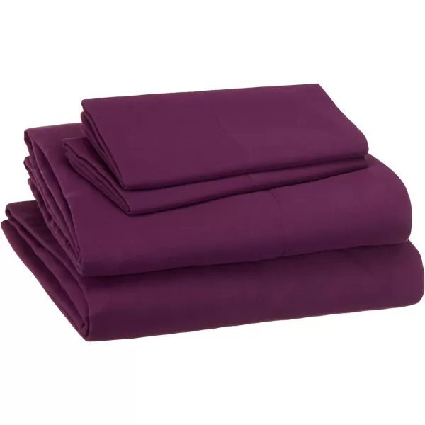 Amazon Basics Kids Easy Care Microfiber BedinaBag 7Piece Bedding Set FullQueen Purple Unicorns Solid  PrintedPurple Flowers