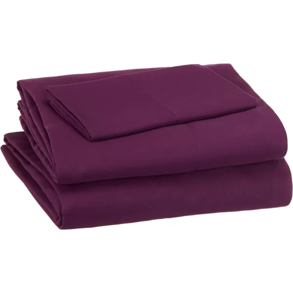 Amazon Basics Kids Easy Care Microfiber BedinaBag 7Piece Bedding Set FullQueen Purple Unicorns Solid  PrintedPurple Flowers