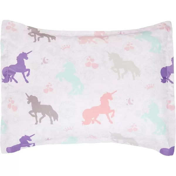 Amazon Basics Kids Easy Care Microfiber BedinaBag 7Piece Bedding Set FullQueen Purple Unicorns Solid  PrintedPurple Unicorns