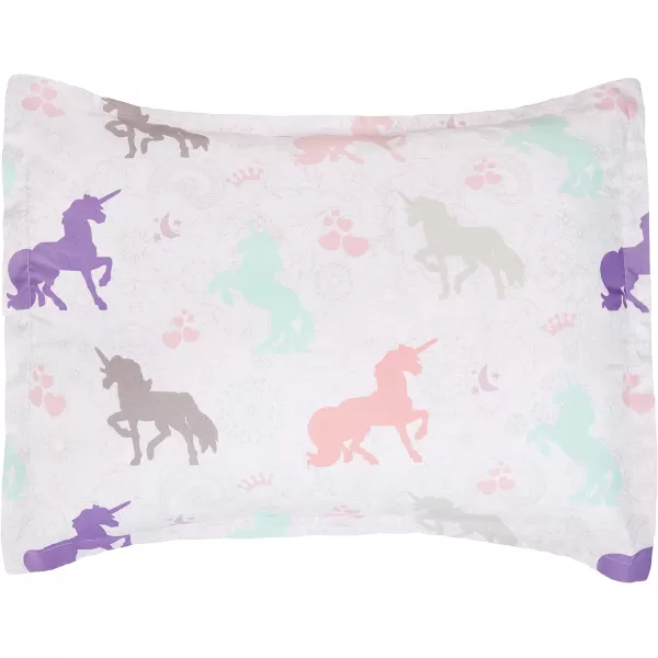 Amazon Basics Kids Easy Care Microfiber BedinaBag 7Piece Bedding Set FullQueen Purple Unicorns Solid  PrintedPurple Unicorns