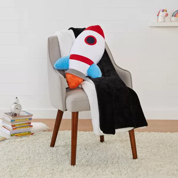 Amazon Basics Kids Space Rockets Decorative Pillow  Spaceship Polyester Assorted 165 x 4Assorted
