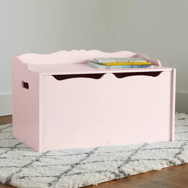 Amazon Basics Kids Wooden Toy Box Storage Chest White 30 x 18 x 19Pink